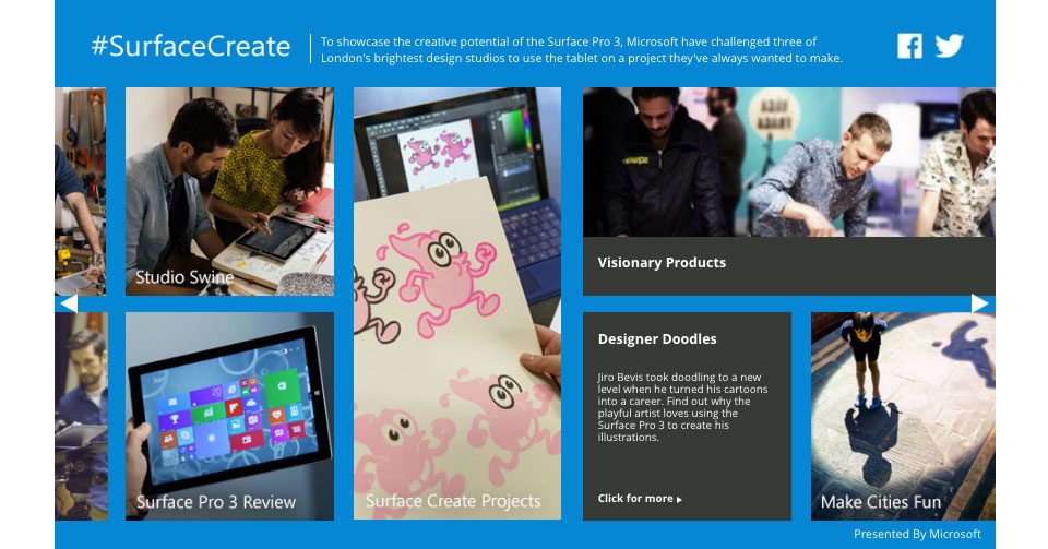 Microsoft surface interactive creative