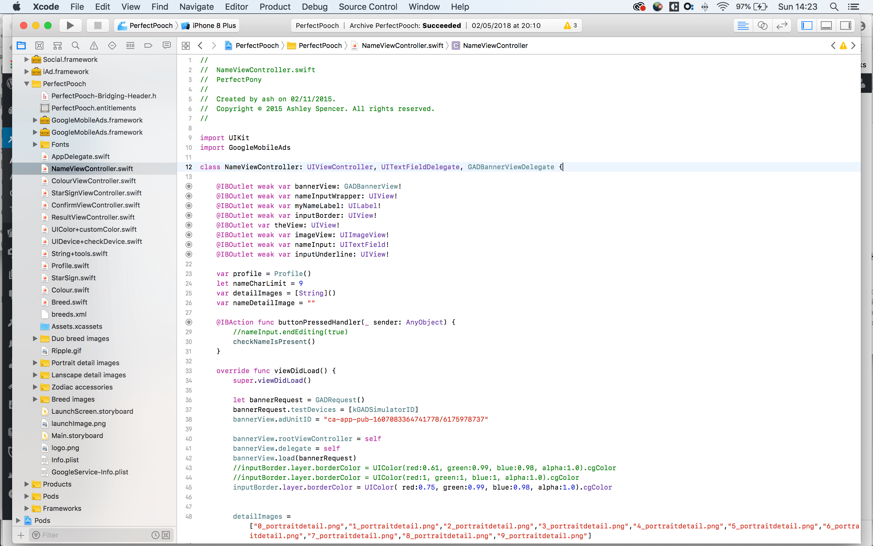 some code from the perfect pony app