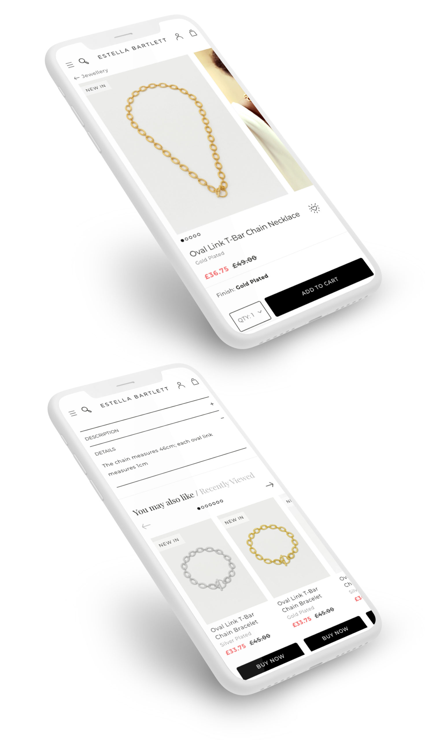 estella bartlett product page on a mobile device